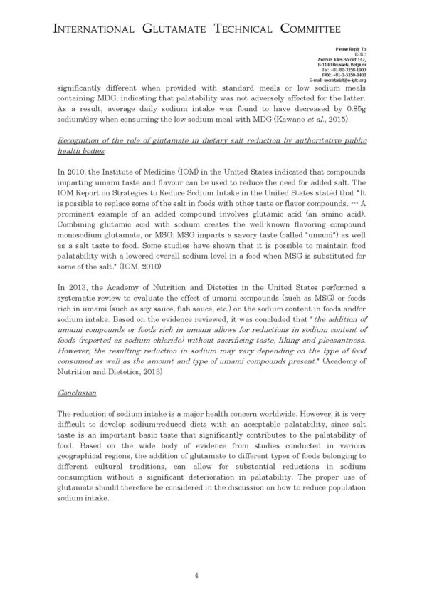 Glutamate Contributes to the Reduction of Dietary Sodium Intake ...